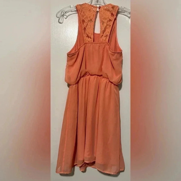 Gianni Bini peach lace sleeveless dress size M - Picture 4 of 8